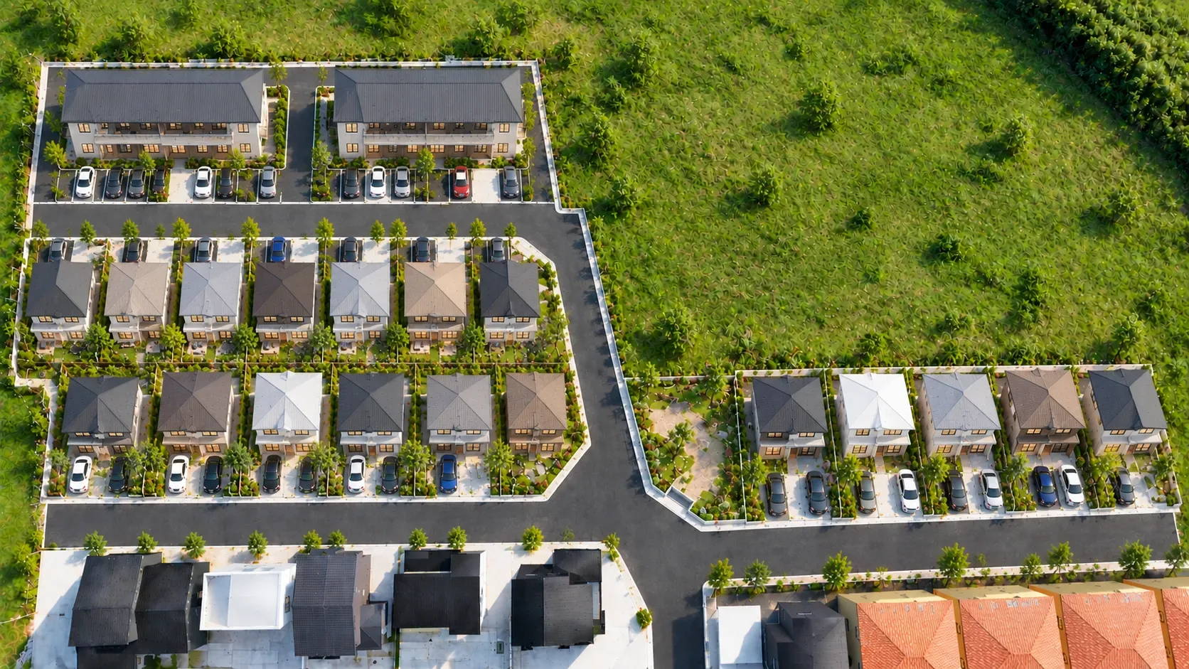 Triple Terrace OKU(瀬戸内市邑久町山田庄)の完成予想図